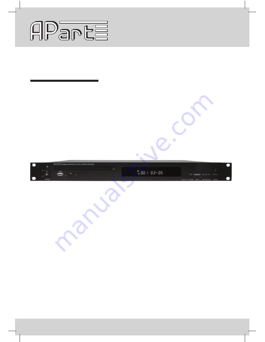 APART PC1000R Manual Download Page 1