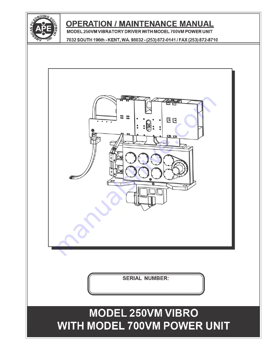 APE 250VM Скачать руководство пользователя страница 1