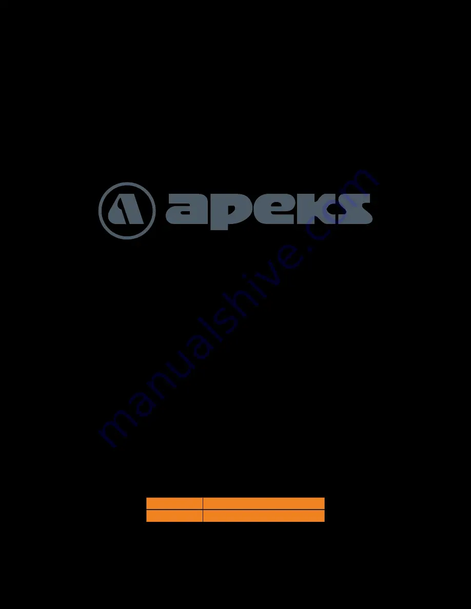 Apeks NS158000 Owner'S Manual Download Page 1