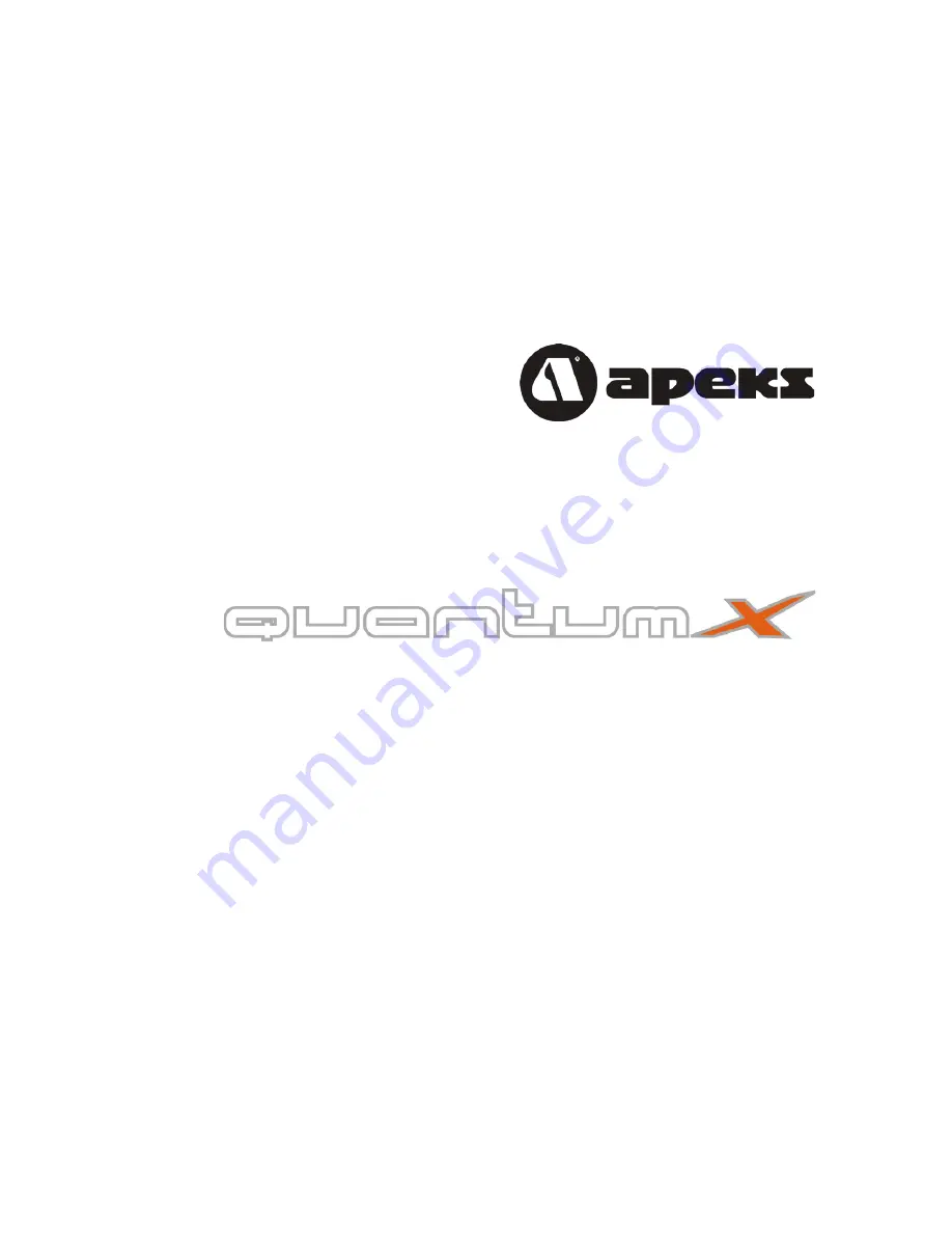 Apeks QuantumX Owner'S Manual Download Page 1