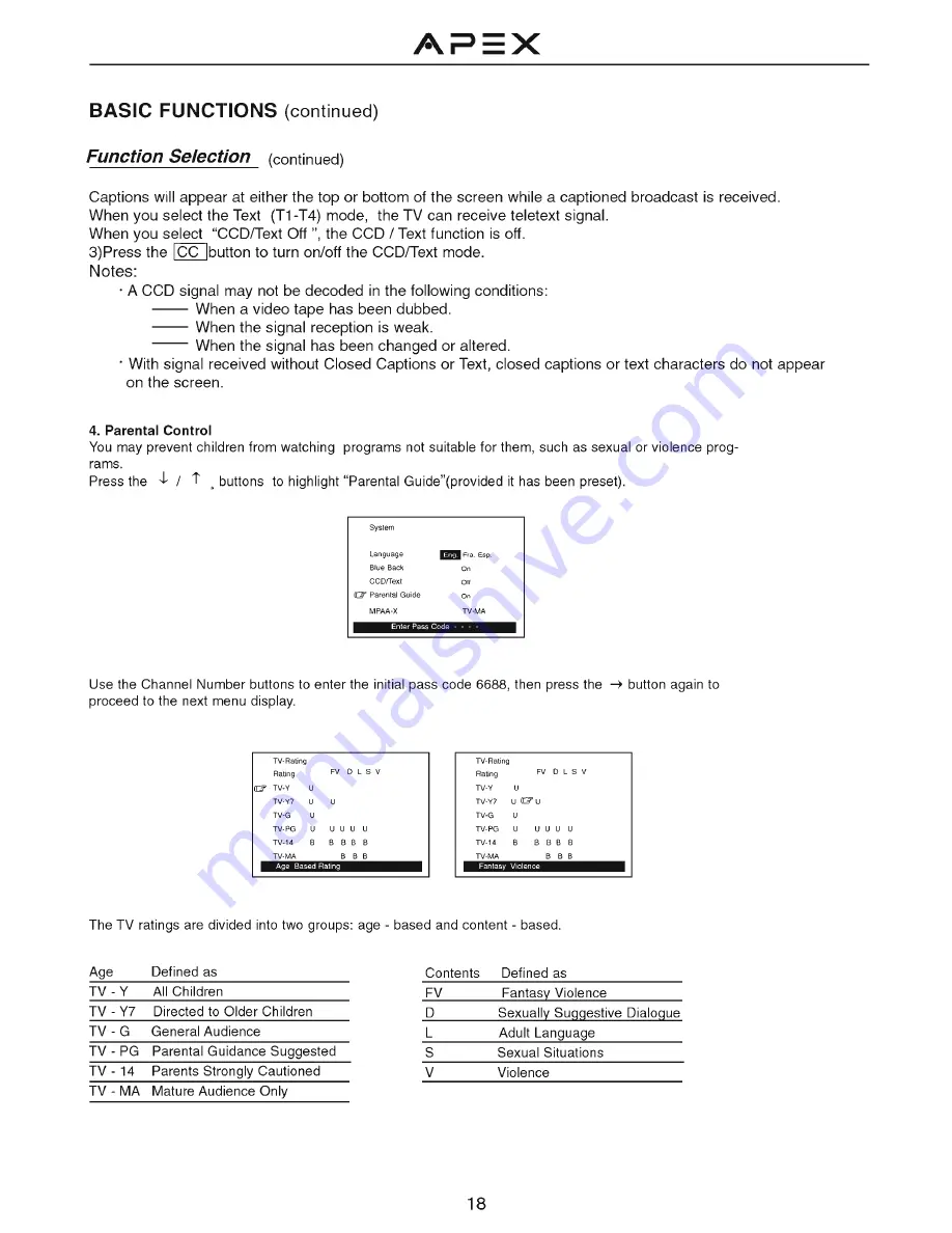 Apex Digital GT2011J Operation Manual Download Page 20