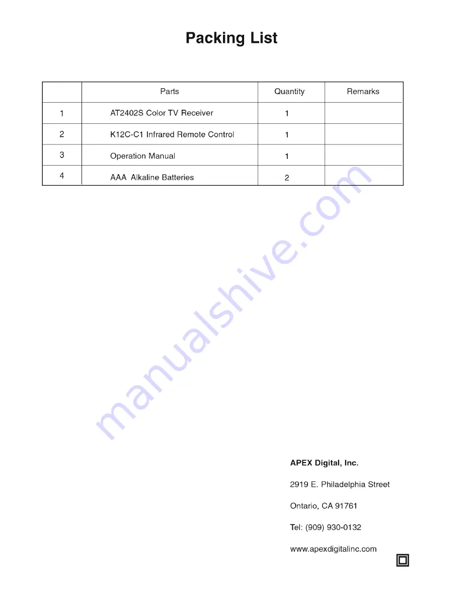 Apex Digital GT2011J Operation Manual Download Page 30