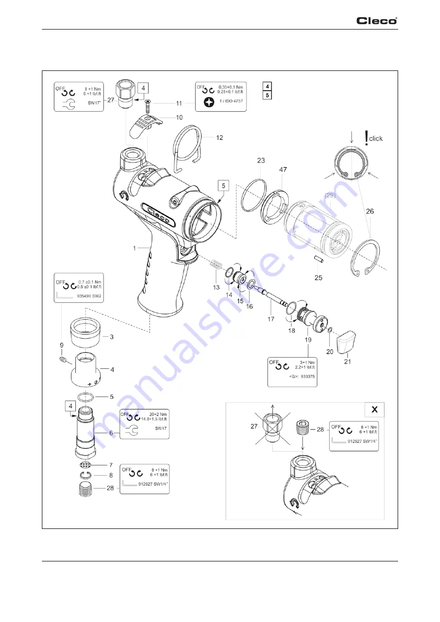 Apex Tool Group Cleco 55PHH Instruction Manual Download Page 28