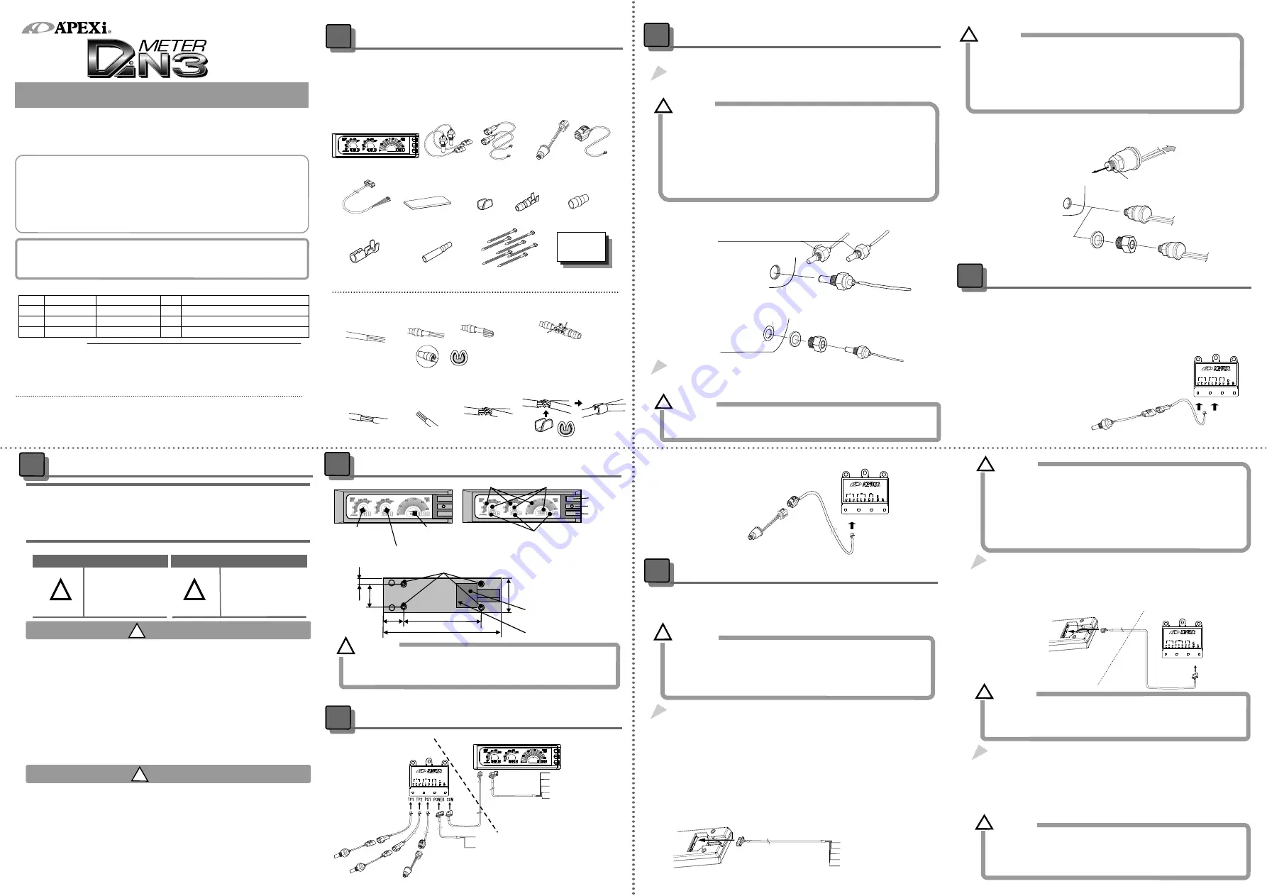 APEXi DIN 3 METER Instruction Manual Download Page 1