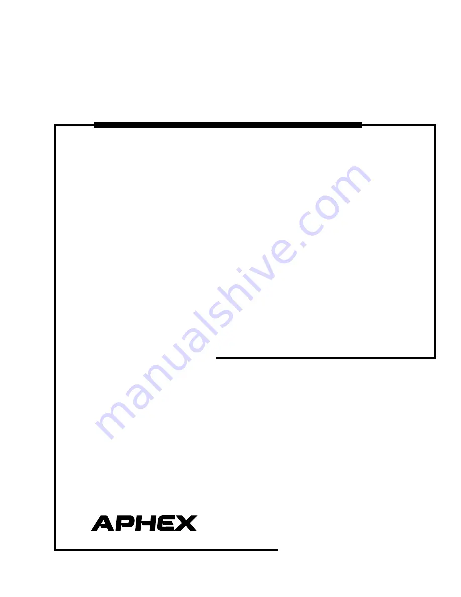 Aphex Compellor 320A Owner'S Manual Download Page 1