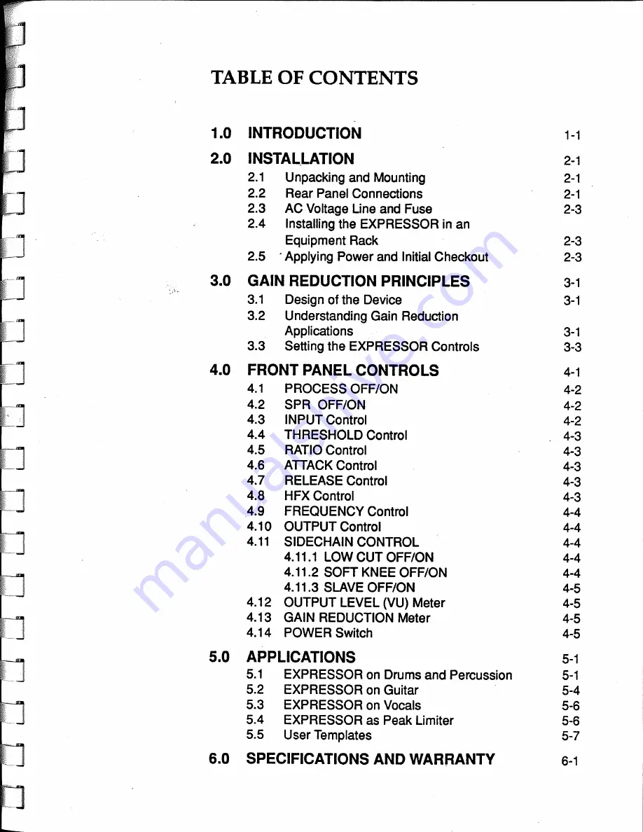 Aphex Expressor 651 Скачать руководство пользователя страница 3