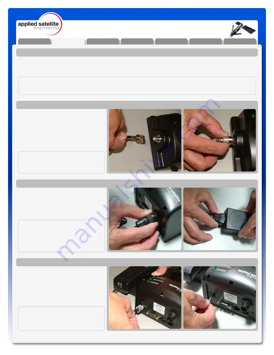 applied satellite 9505 Docking Station User Manual Download Page 7