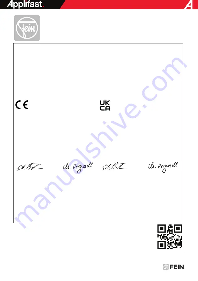 Applifast Fein ABSU12 Series Manual Download Page 23