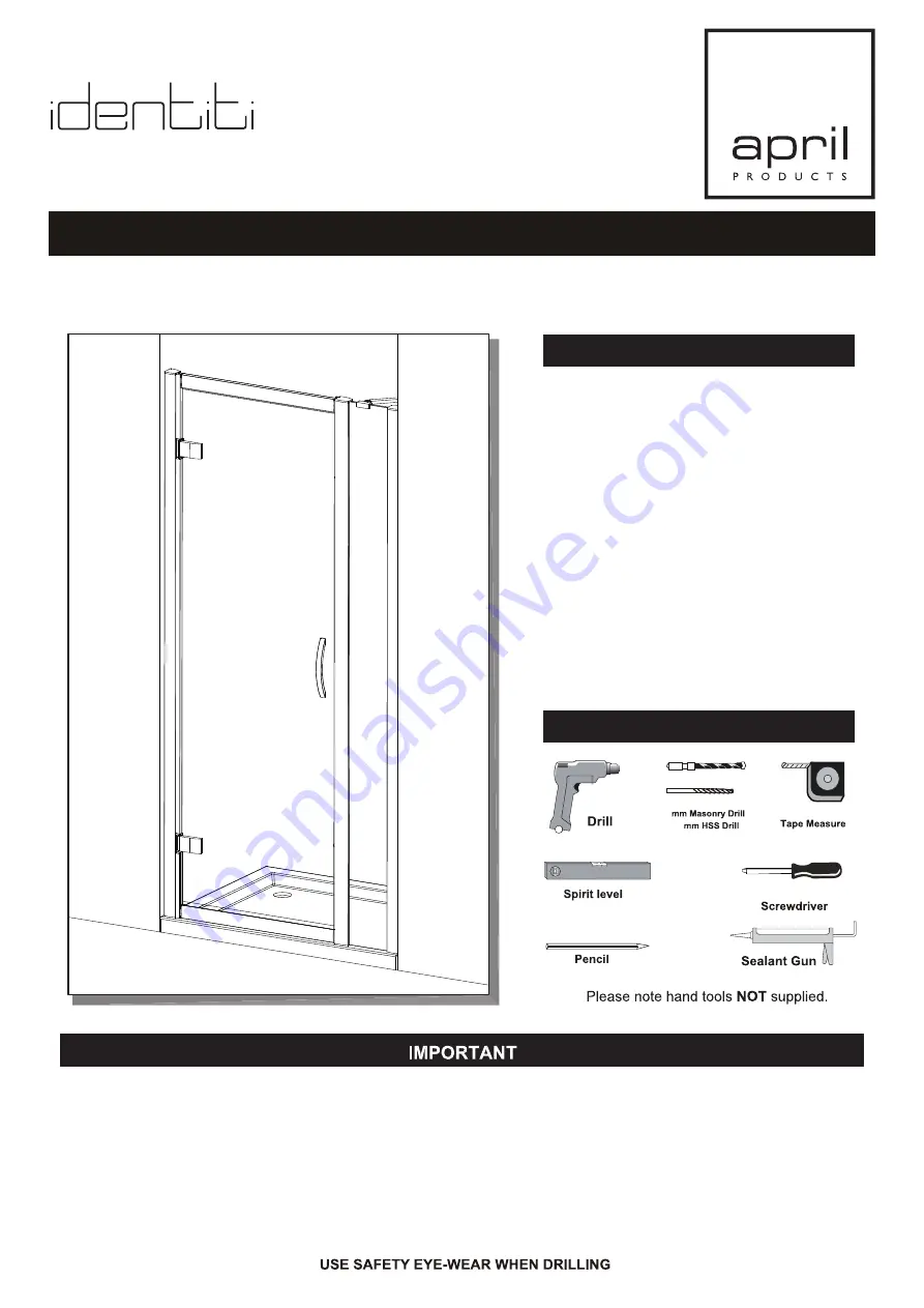 April identiti Inline Panel Installation Instructions Manual Download Page 1