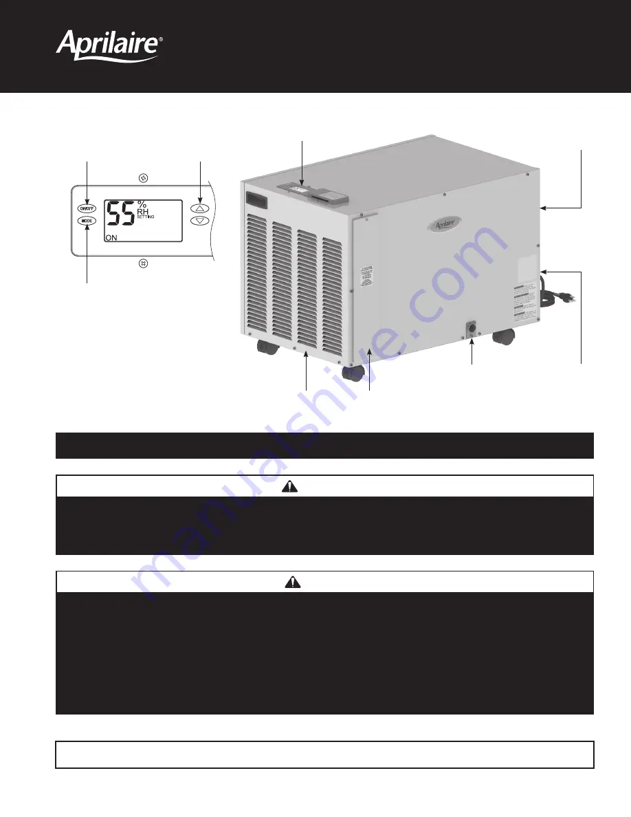 Aprilaire 1870F Installation And Operating Manual Download Page 1