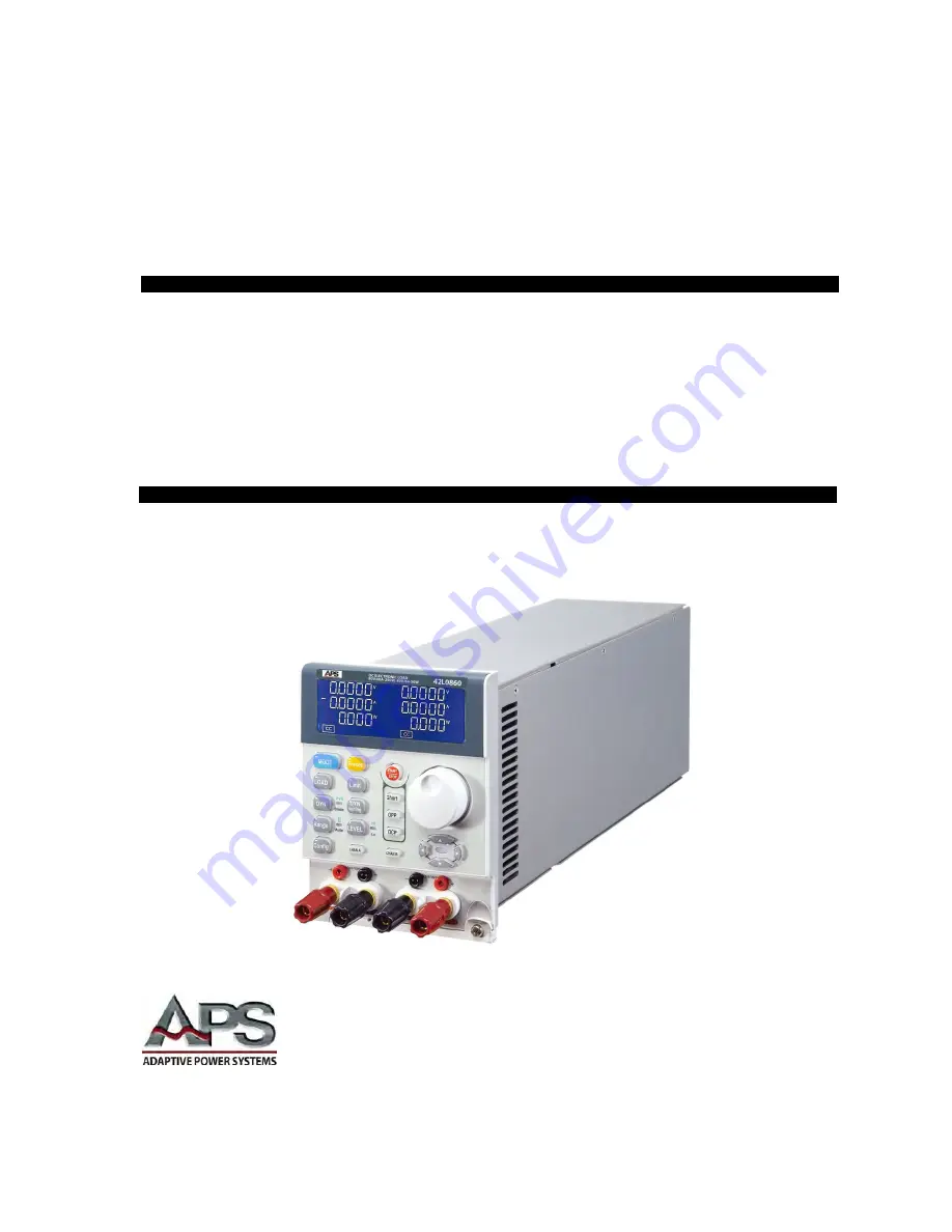 APS 42L Series Operation Manual Download Page 1