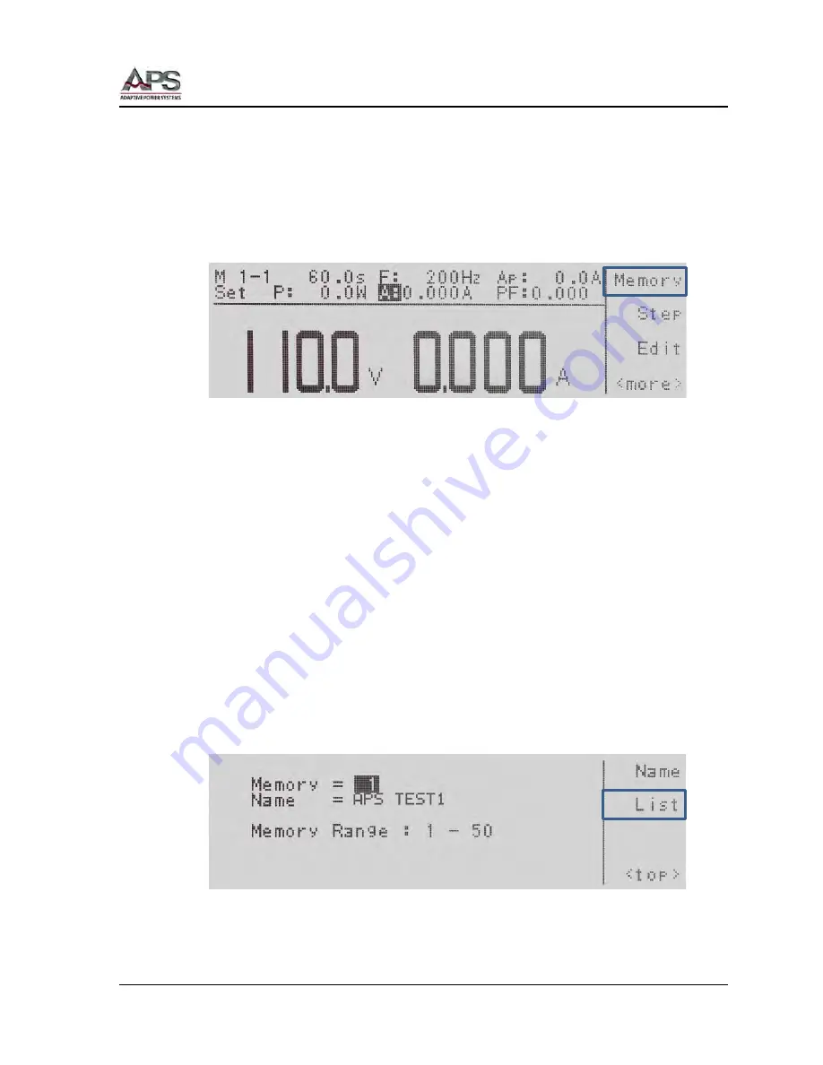 APS CFS300 Series Operation Manual Download Page 79