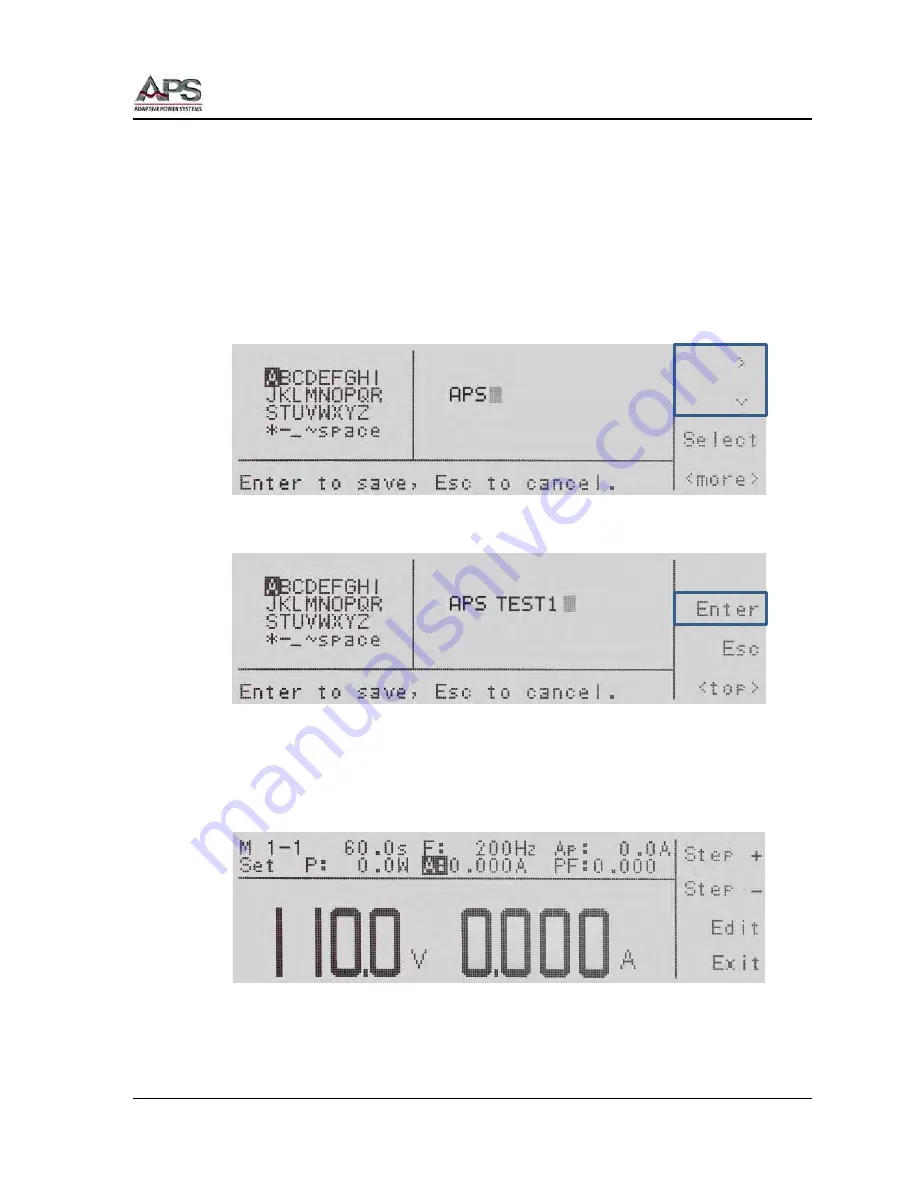 APS CFS300 Series Operation Manual Download Page 81