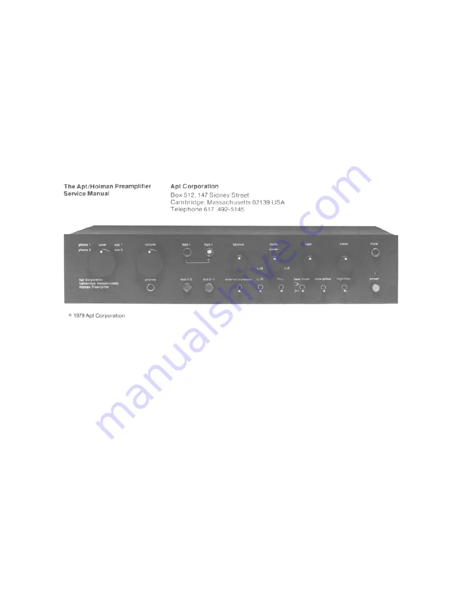 APT Holman Service Manual Download Page 1