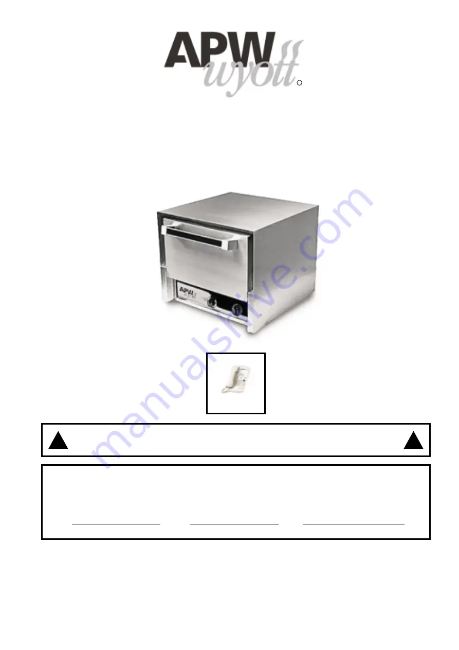 APW Wyott CDO-17 Installation And Operating Insctructions Download Page 1