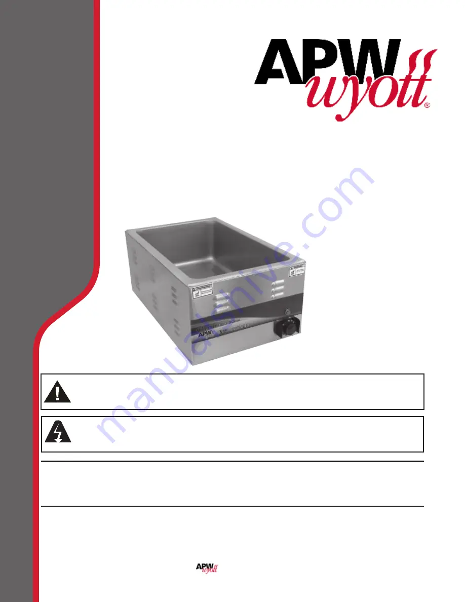 APW Wyott CW-2Ai Installation And Operating Instructions Manual Download Page 1