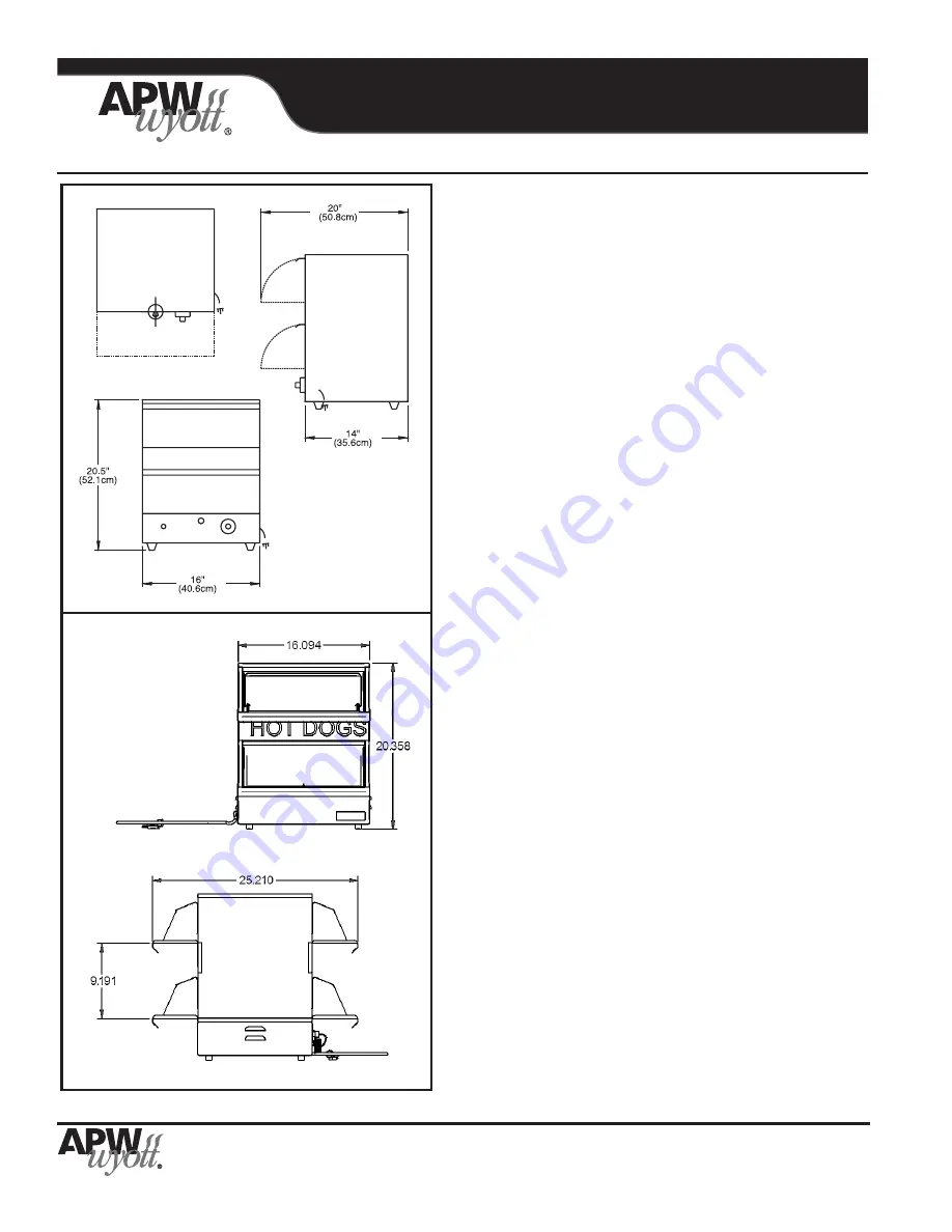 APW Wyott DS1A Specification Sheet Download Page 2