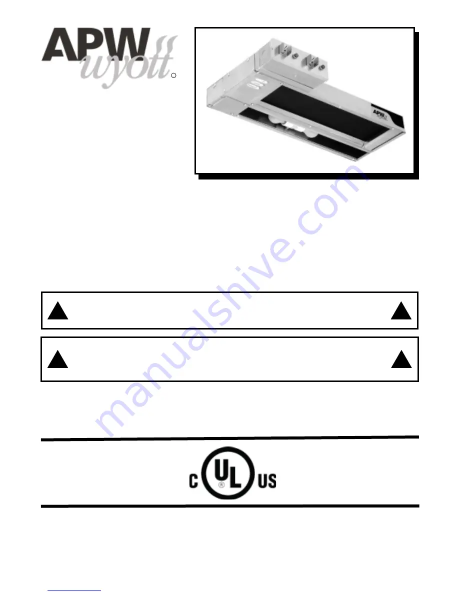 APW Wyott FDB-24 Installation And Operating Instructions Manual Download Page 1