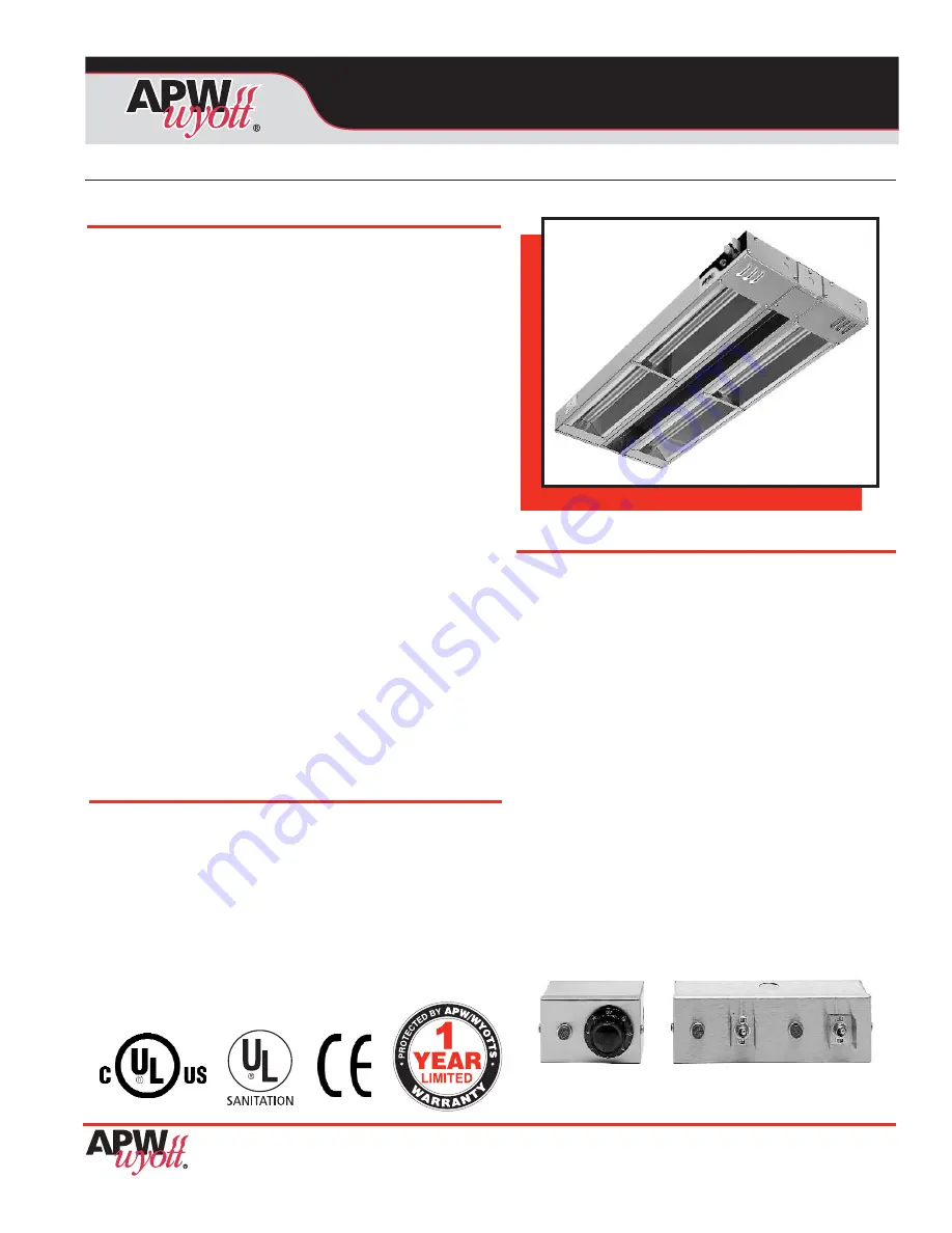 APW Wyott FDD-18 Specifications Download Page 1