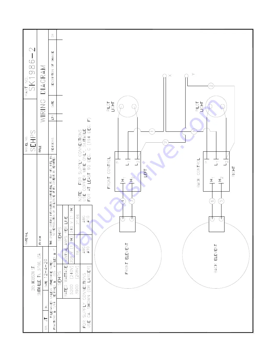 APW Wyott SEHPS Installation And Operation Instructions Manual Download Page 8