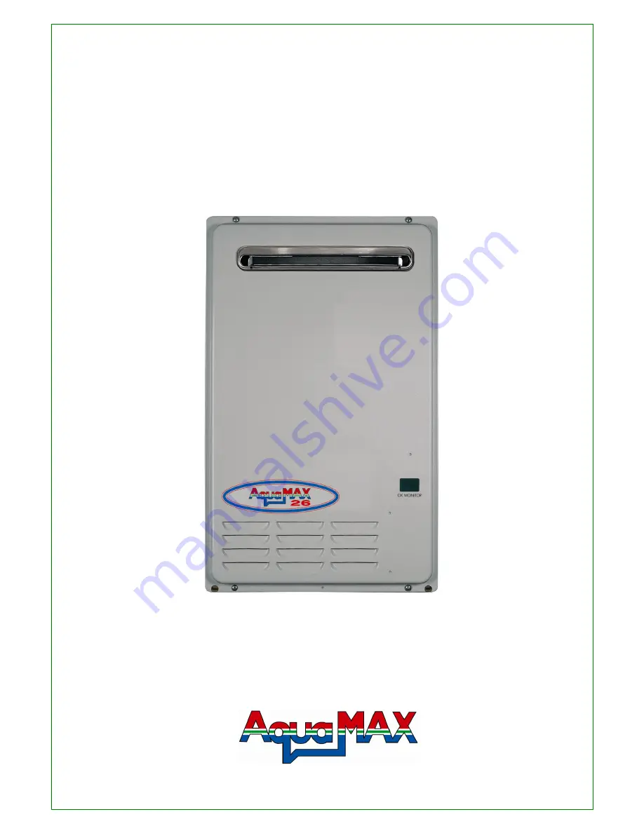 Aqua MAX CF26 series Owner'S Manual And Installation Instructions Download Page 1