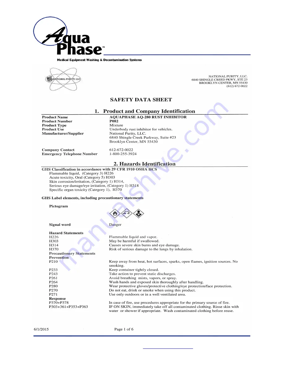 Aqua Phase AQ-2000 Operating Manual Download Page 62