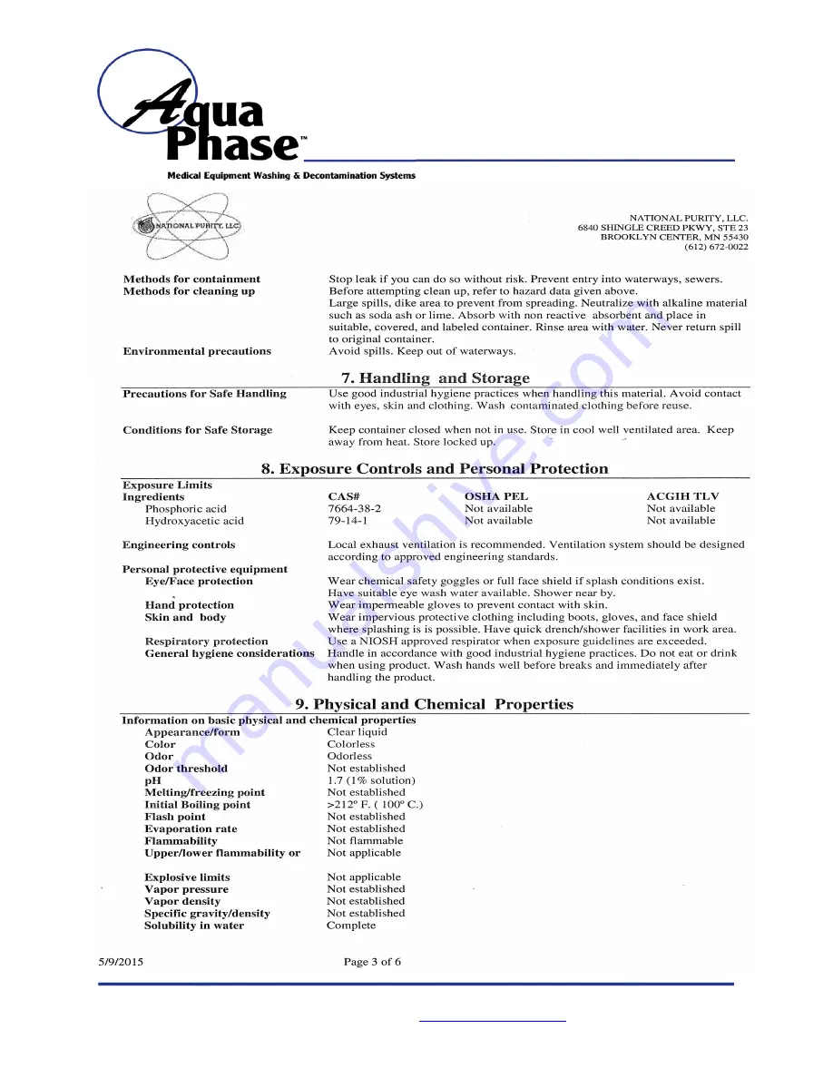 Aqua Phase AQ-2000 Operating Manual Download Page 70