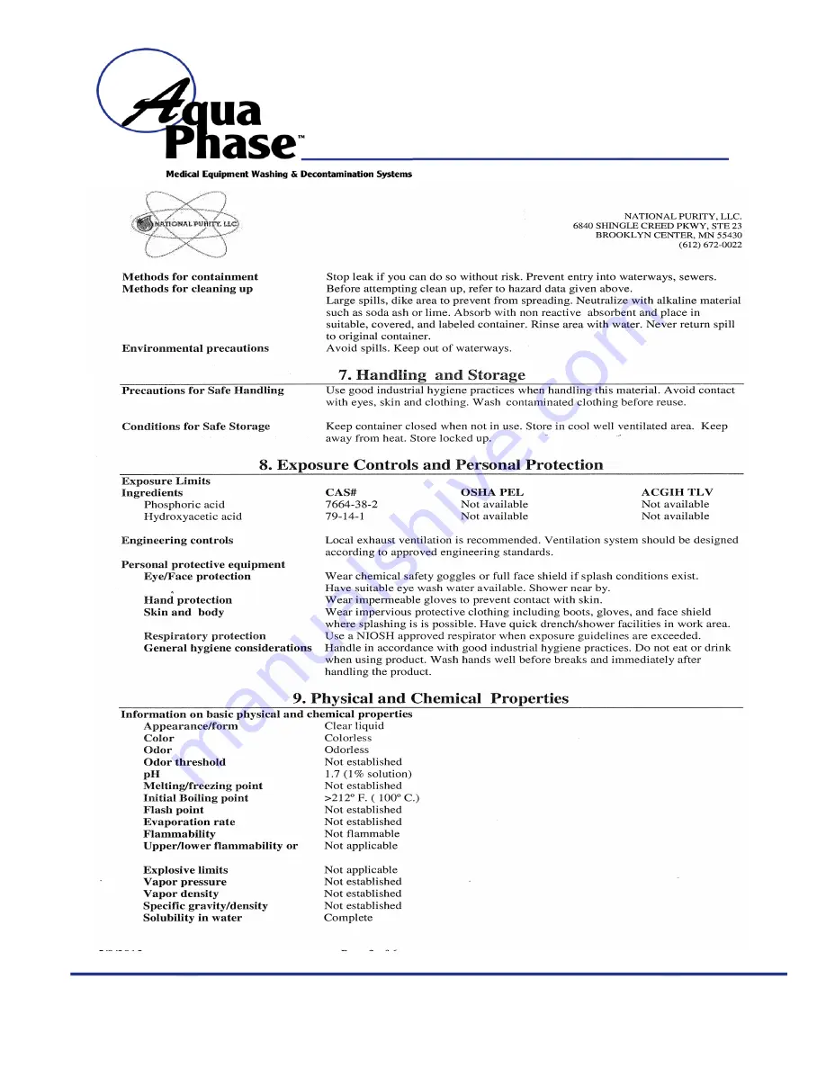 Aqua Phase AQ-3000 Operating Manual Download Page 70