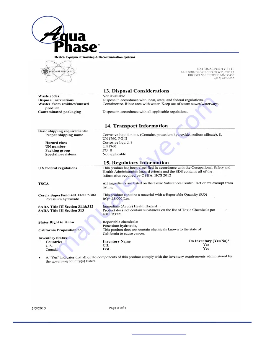 Aqua Phase AQ-F250 Operating Manual Download Page 59