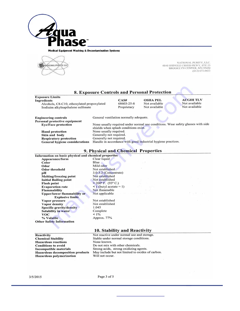 Aqua Phase AQ-F250 Operating Manual Download Page 62