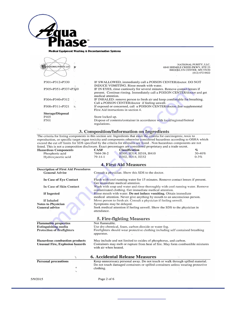 Aqua Phase AQ-F250 Operating Manual Download Page 72