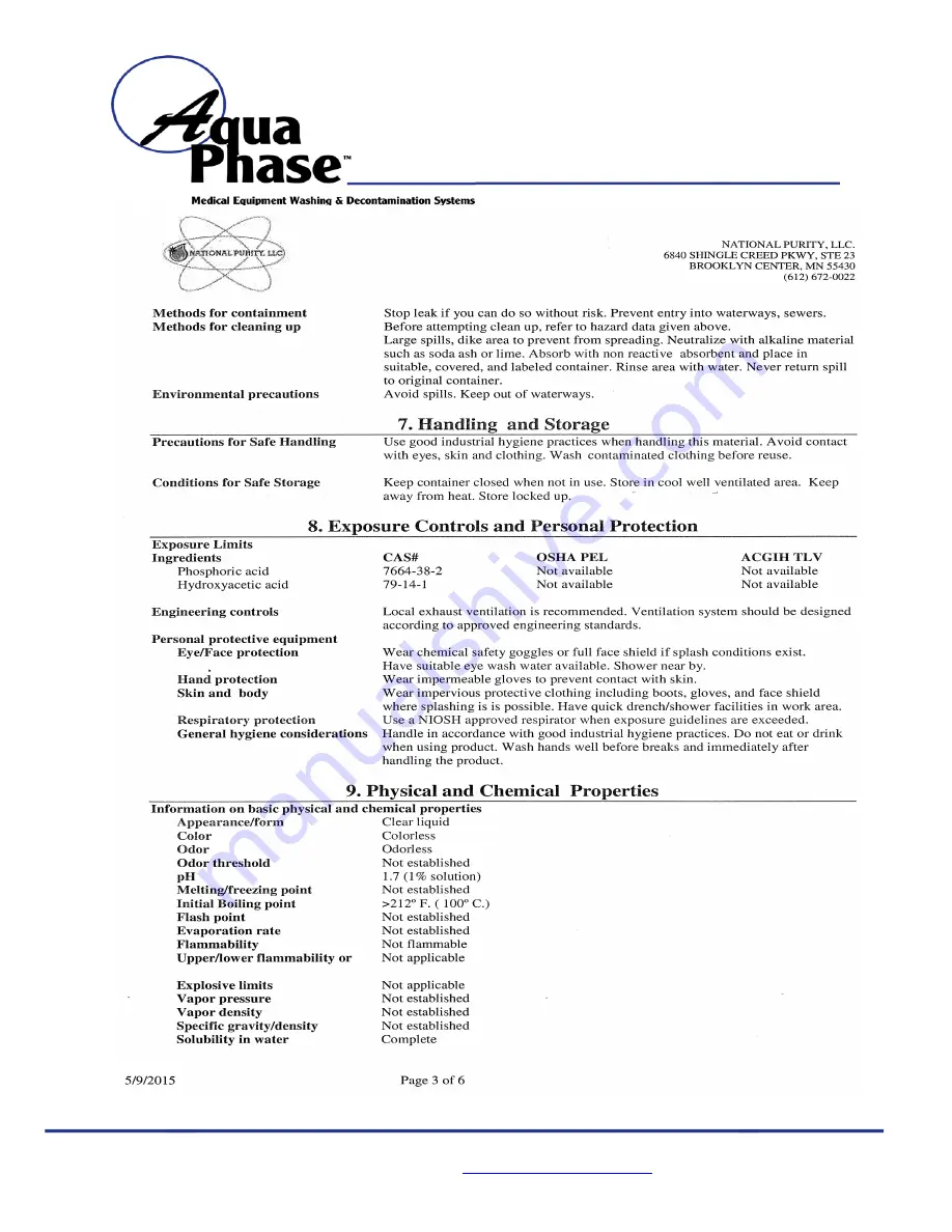 Aqua Phase AQ-F250 Operating Manual Download Page 73