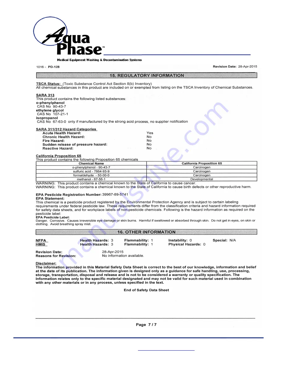 Aqua Phase AQ-F250 Operating Manual Download Page 89