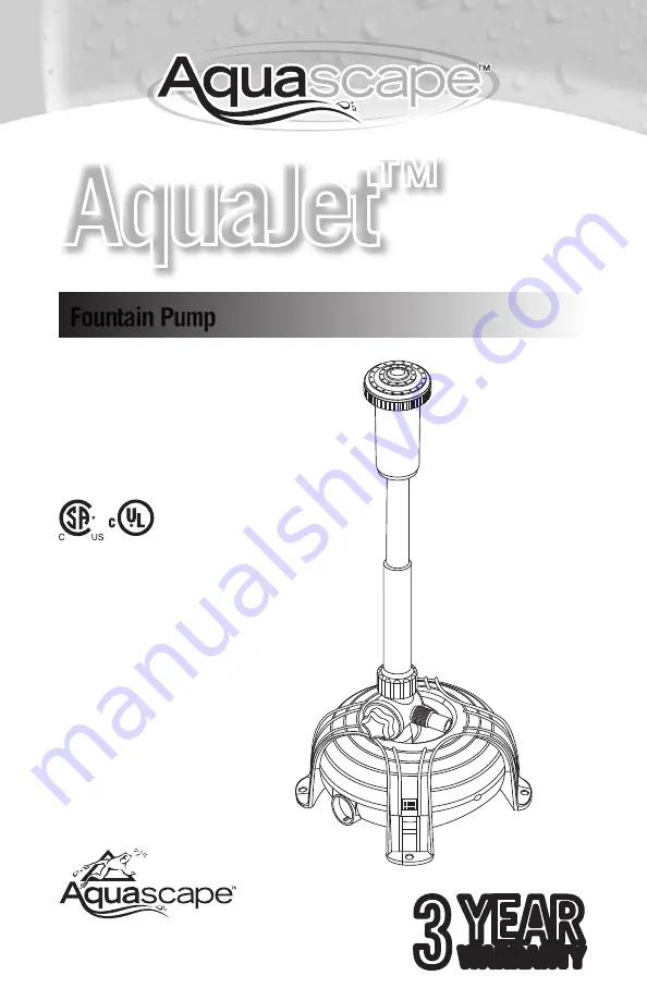 AquaScape AquaJet 1000 Quick Start Manual Download Page 1