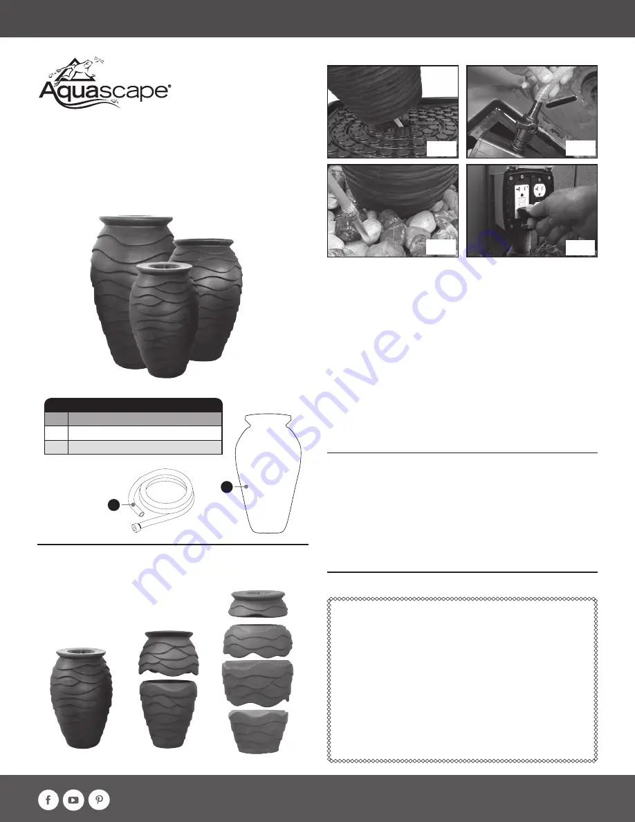 AquaScape SCALLOPED URN 78238 Installation Instructions Download Page 1