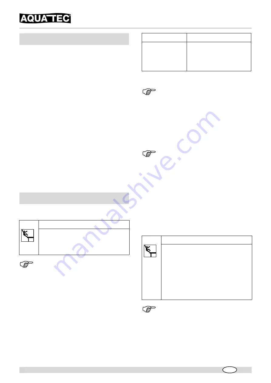 Aquatec SANSIBAR Operating Instructions Manual Download Page 14