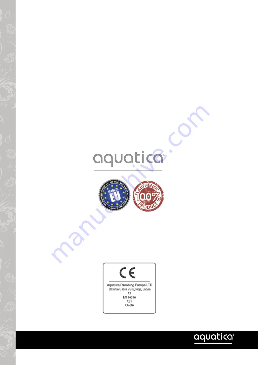 Aquatica Digital Polaris MCSQ-500 Installation & Care Manual Download Page 8