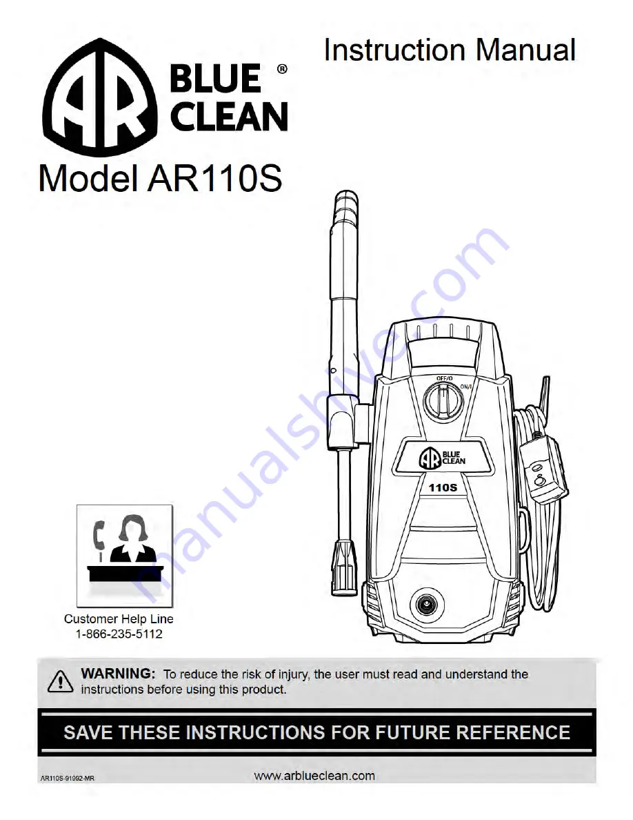 AR Blue Clean AR110S Instruction Manual Download Page 1