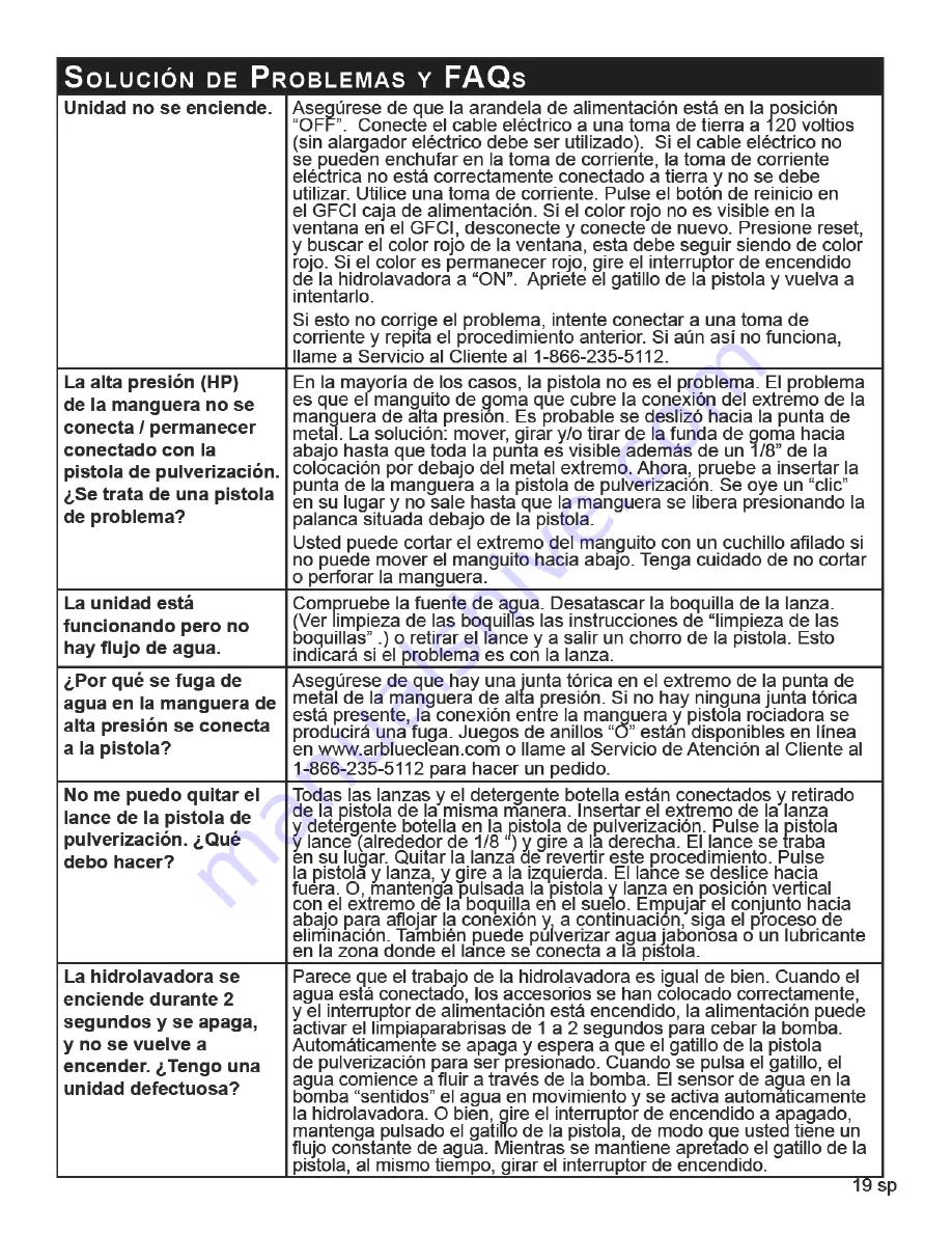 AR Blue Clean AR110S Instruction Manual Download Page 39