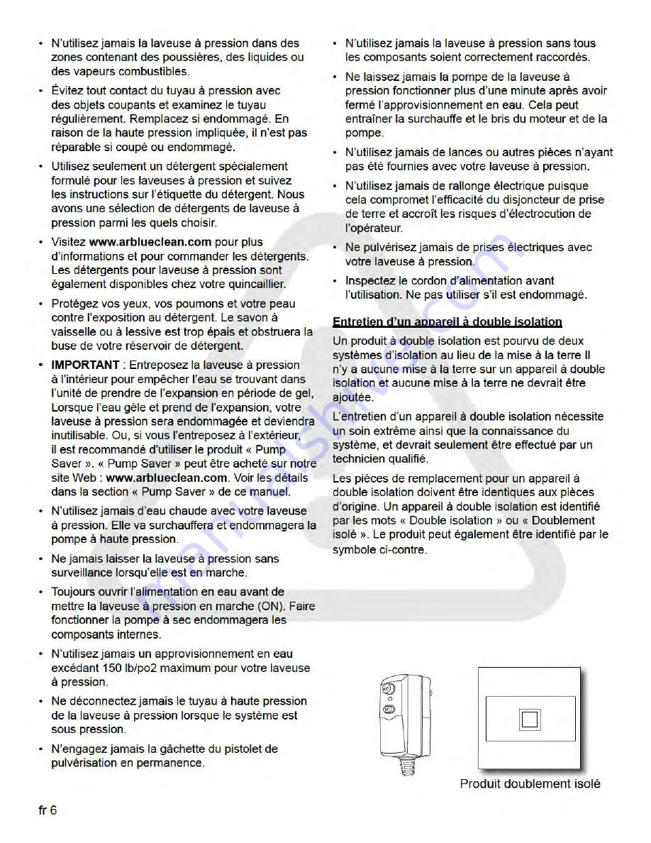 AR Blue Clean AR110S Instruction Manual Download Page 46