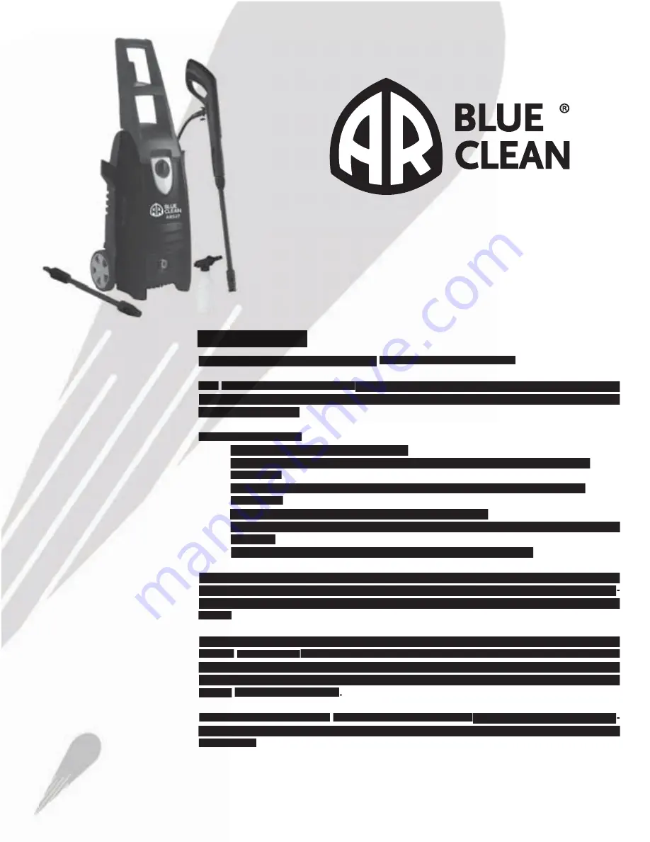 AR Blue Clean AR527 Owner'S Manual Download Page 2