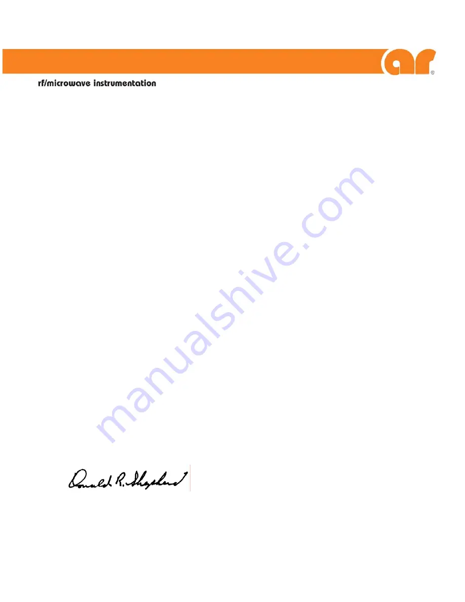 AR 10006031 Operating And Service Manual Download Page 3