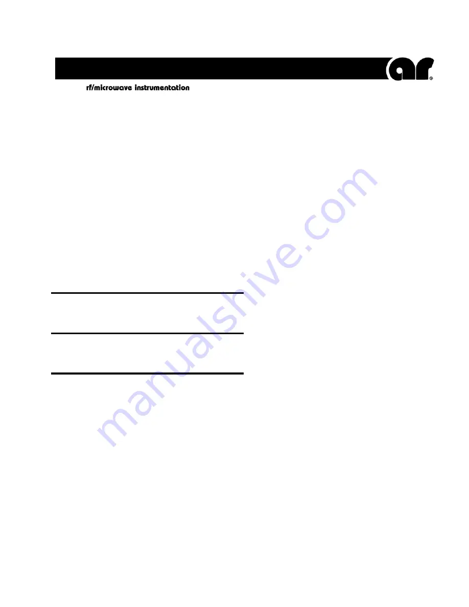 AR 10011716 Operating And Service Manual Download Page 1