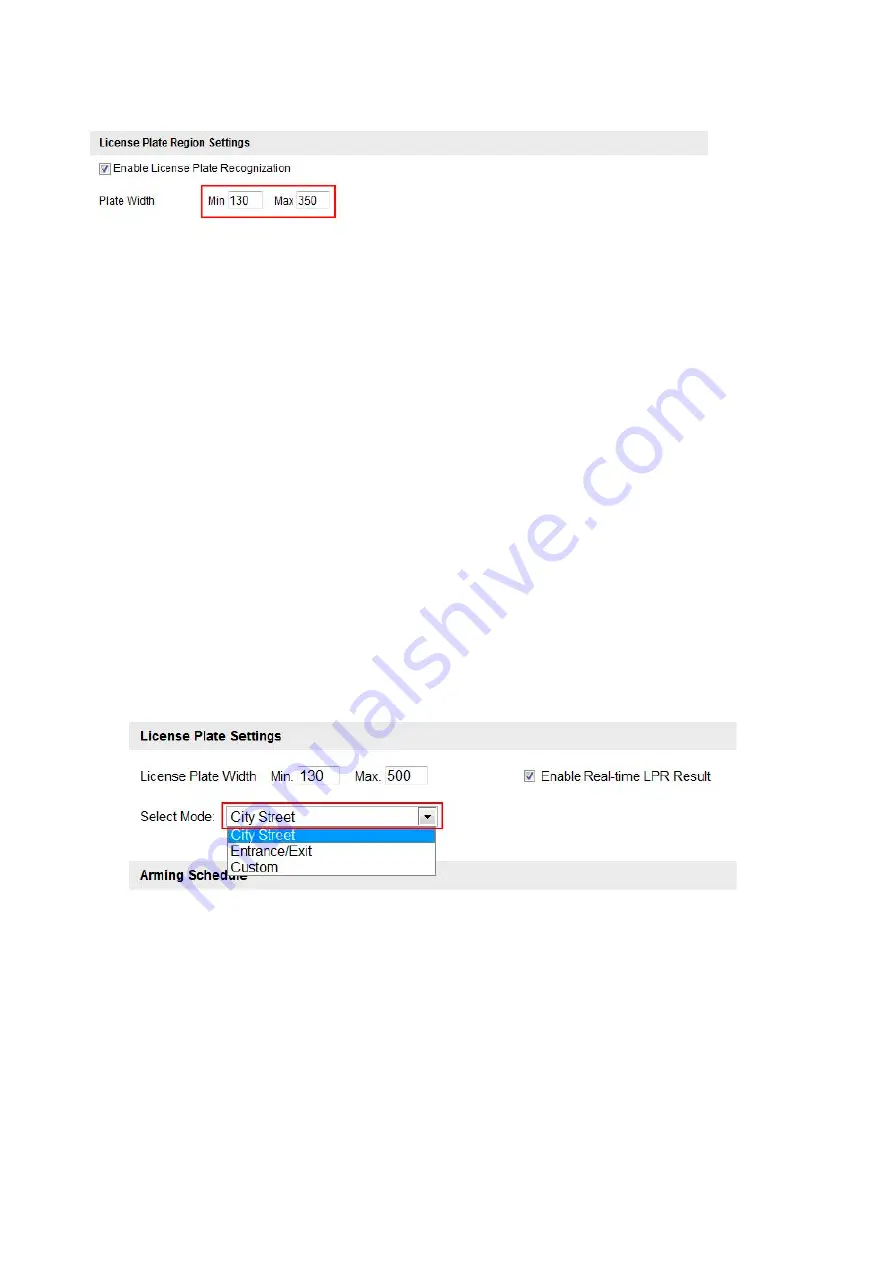 Aras HikVision ANPR DS-2CD4A26FWD-IZSWG-P Quick Manual Download Page 7