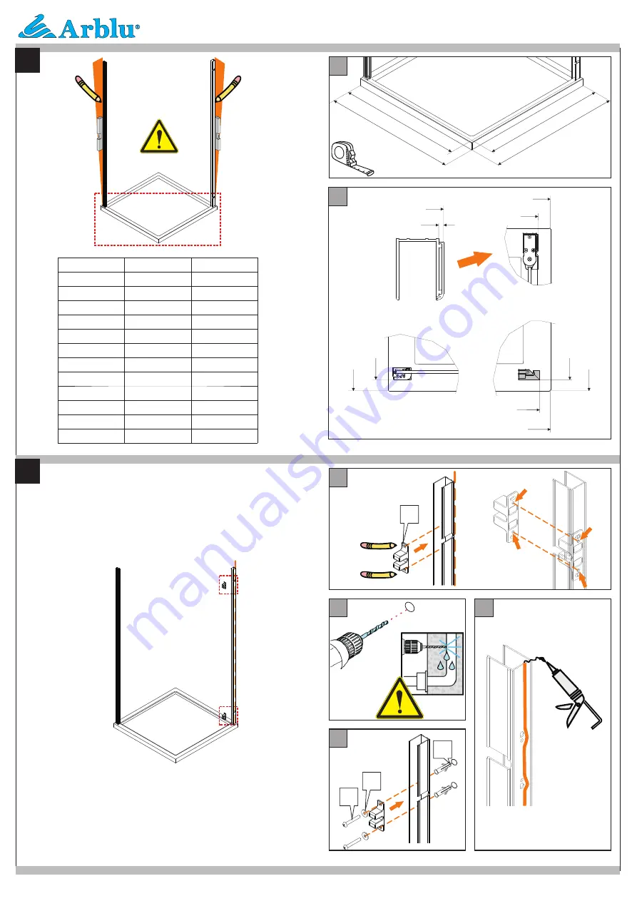 Arblu SEI ANGOLO Q-R 1PG+1LF Assembly Instructions Manual Download Page 3