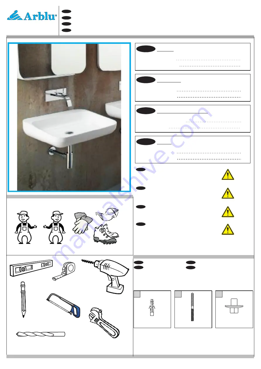 Arblu TULIP LAVABO Assembly Instructions Download Page 1