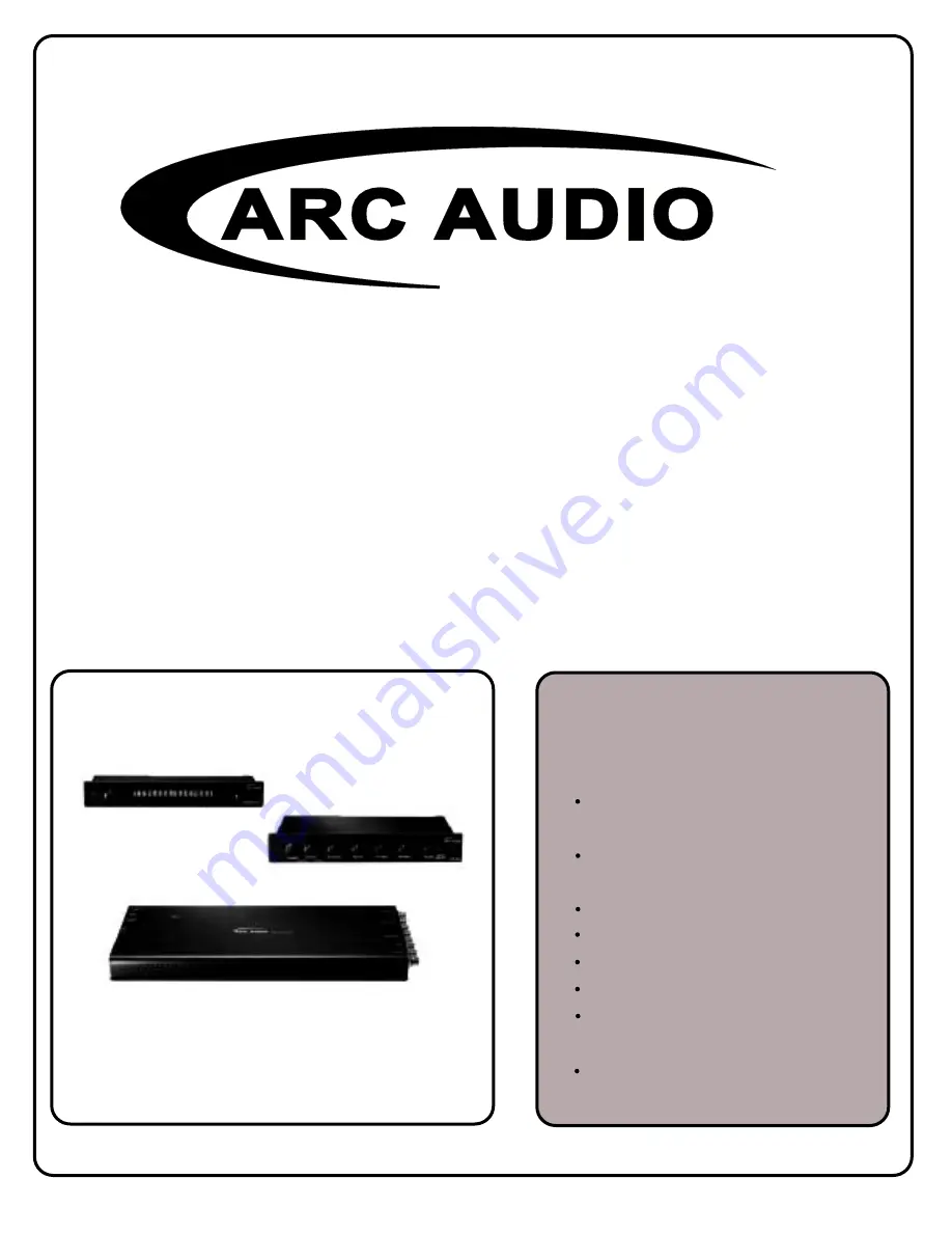 ARC Audio DXE Manual And User Manual Download Page 1