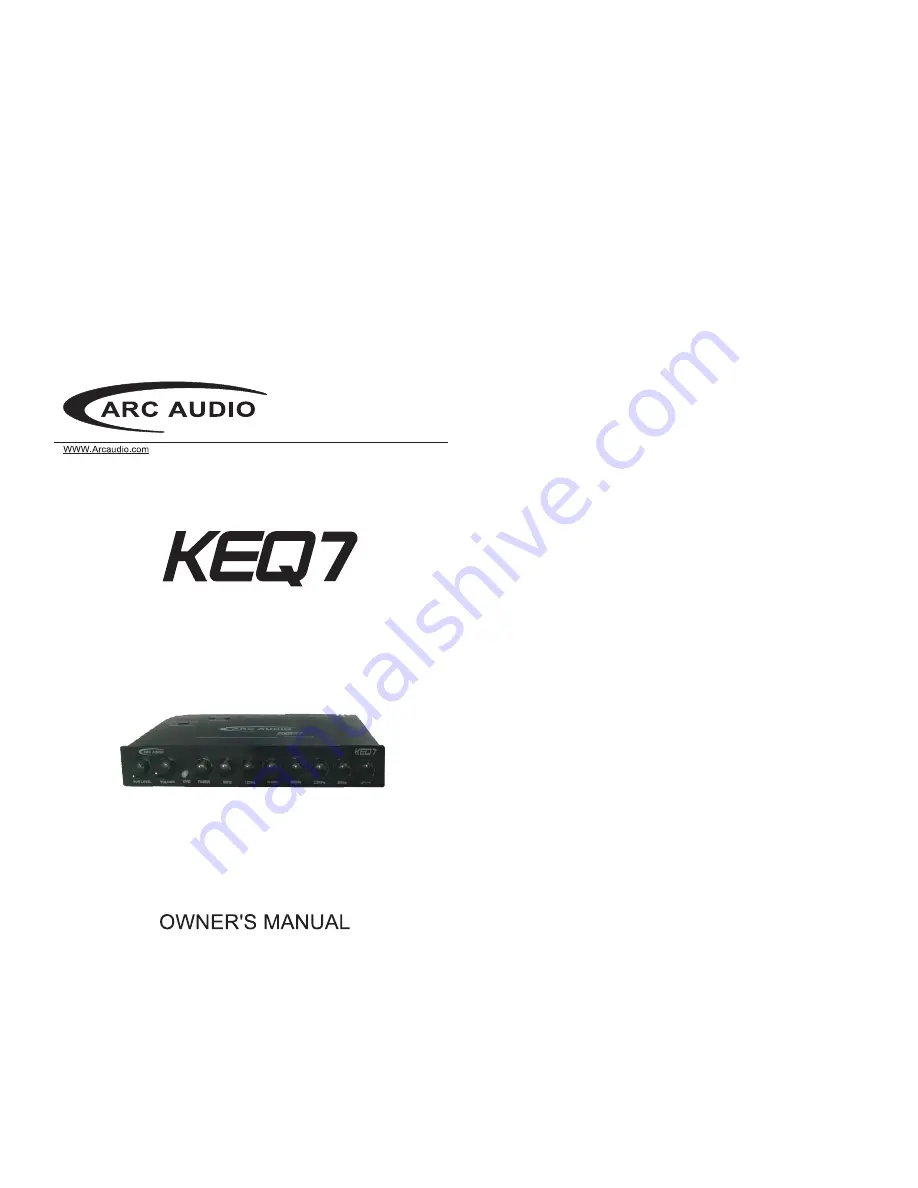 ARC Audio KEQ7 Owner'S Manual Download Page 1