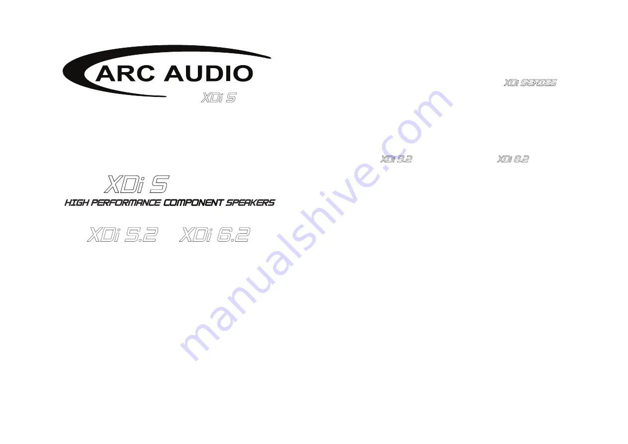 ARC Audio XDI 5.2 Installation Manual Download Page 1