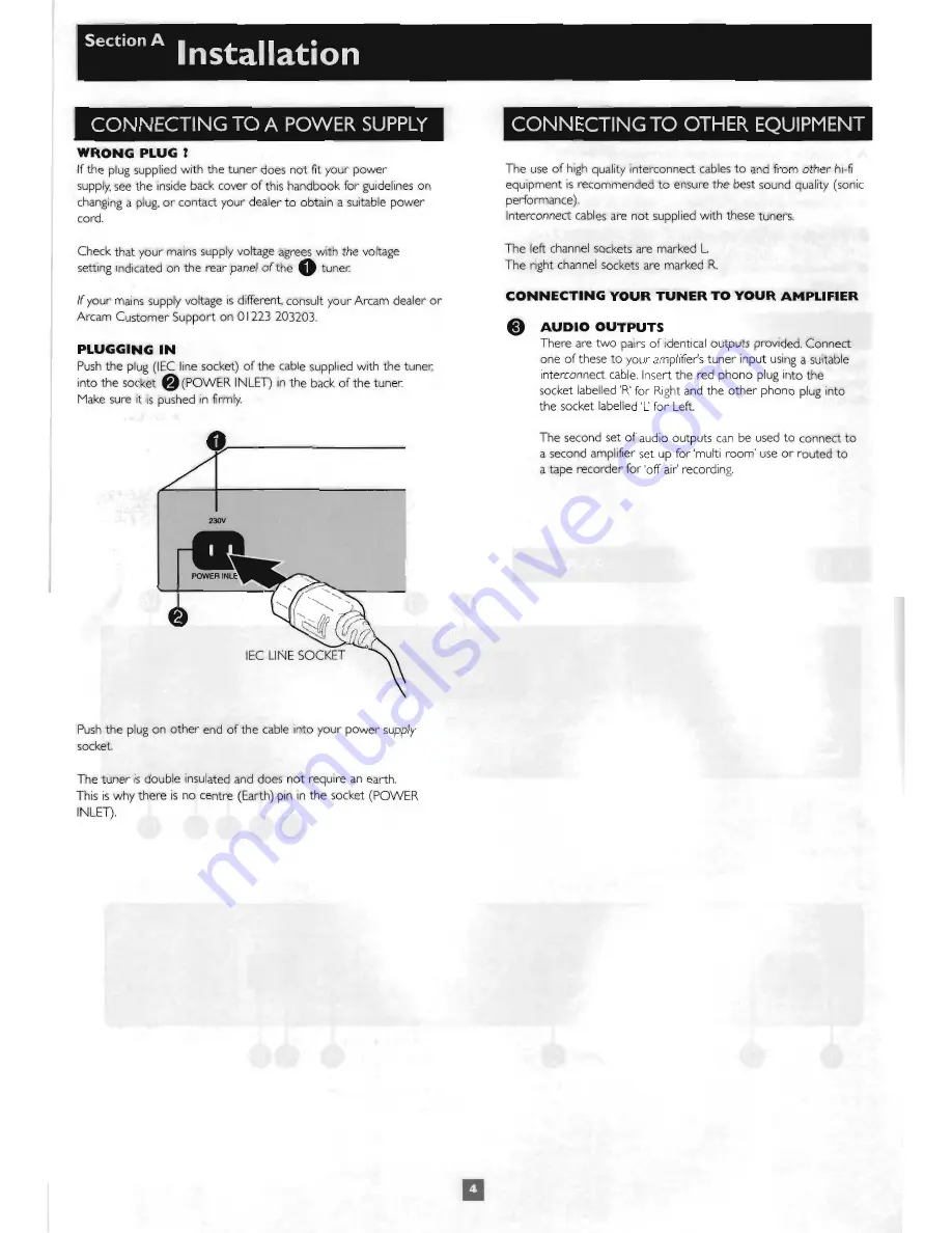 Arcam FMJ T21 Handbook Download Page 4